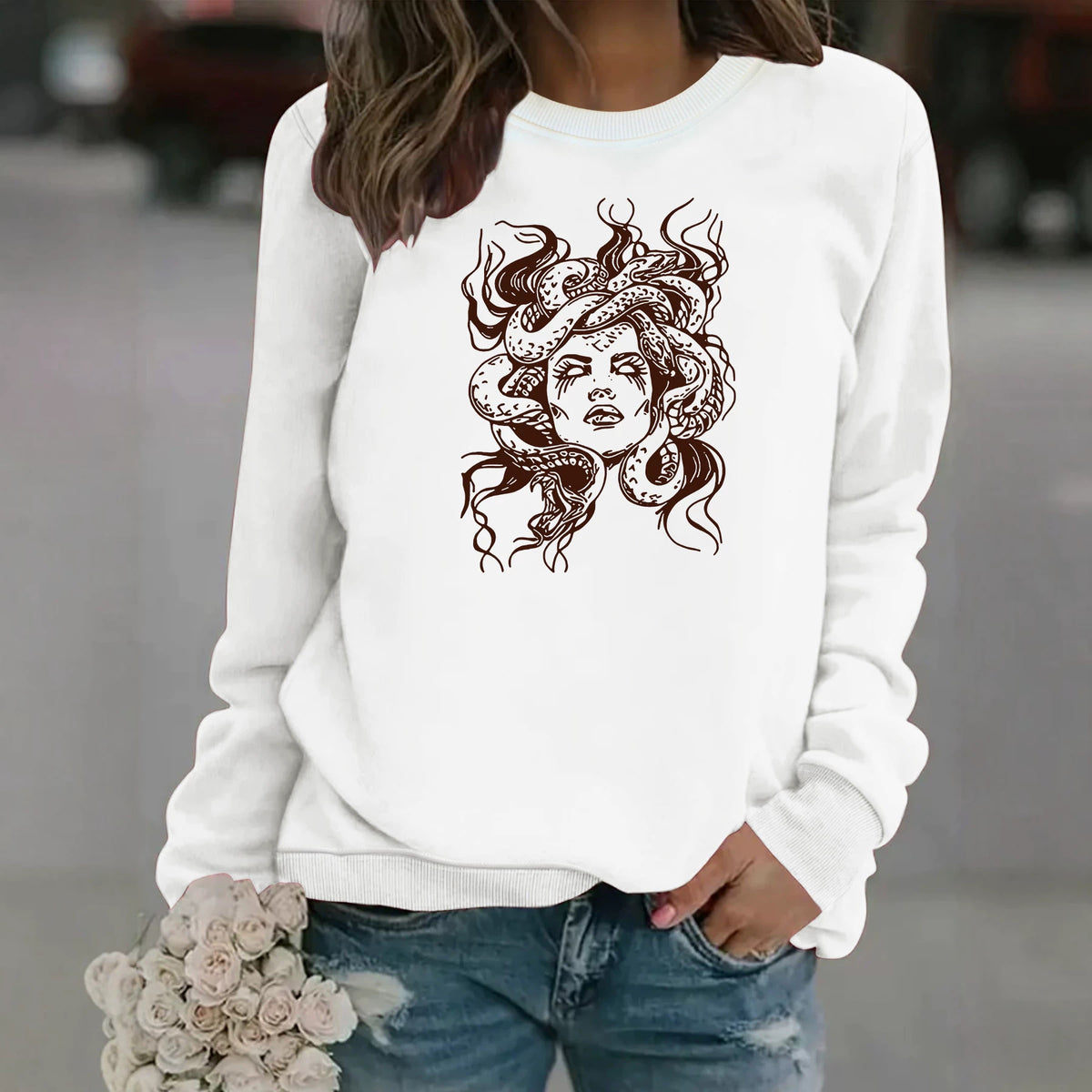 Serpentine women's printed fleece hoodie