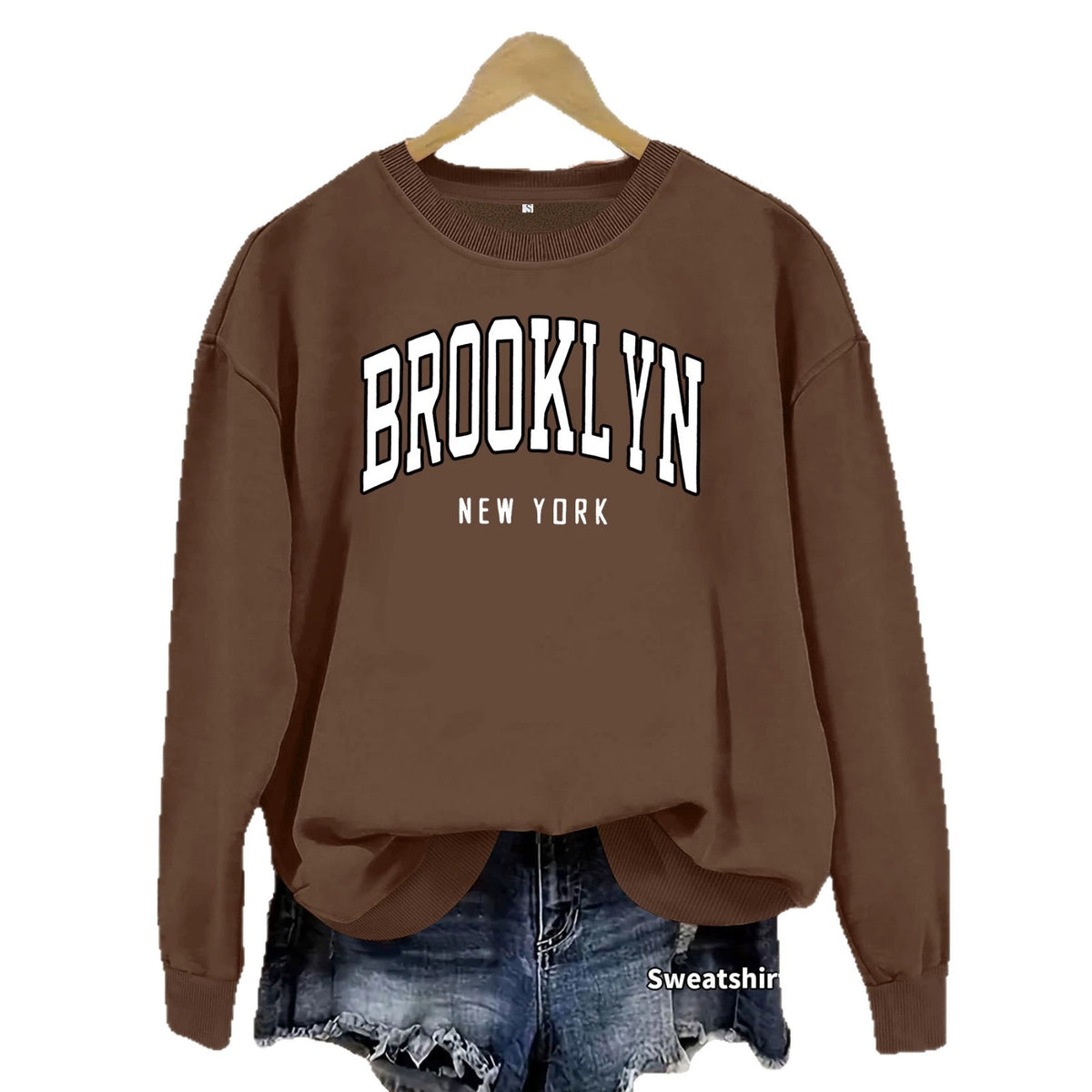 Round neck fleece hoodie