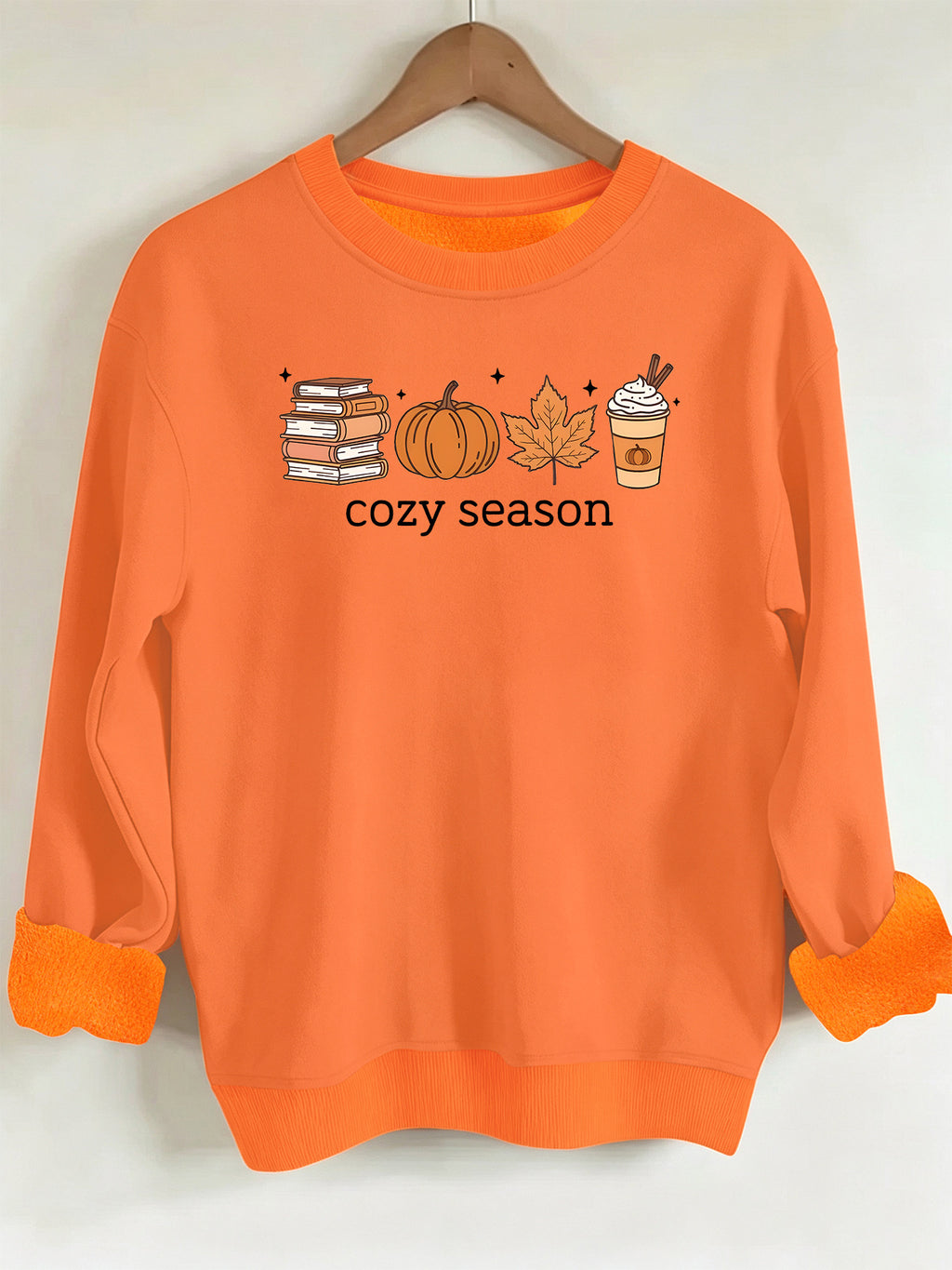 Printed loose women's fleece hoodie