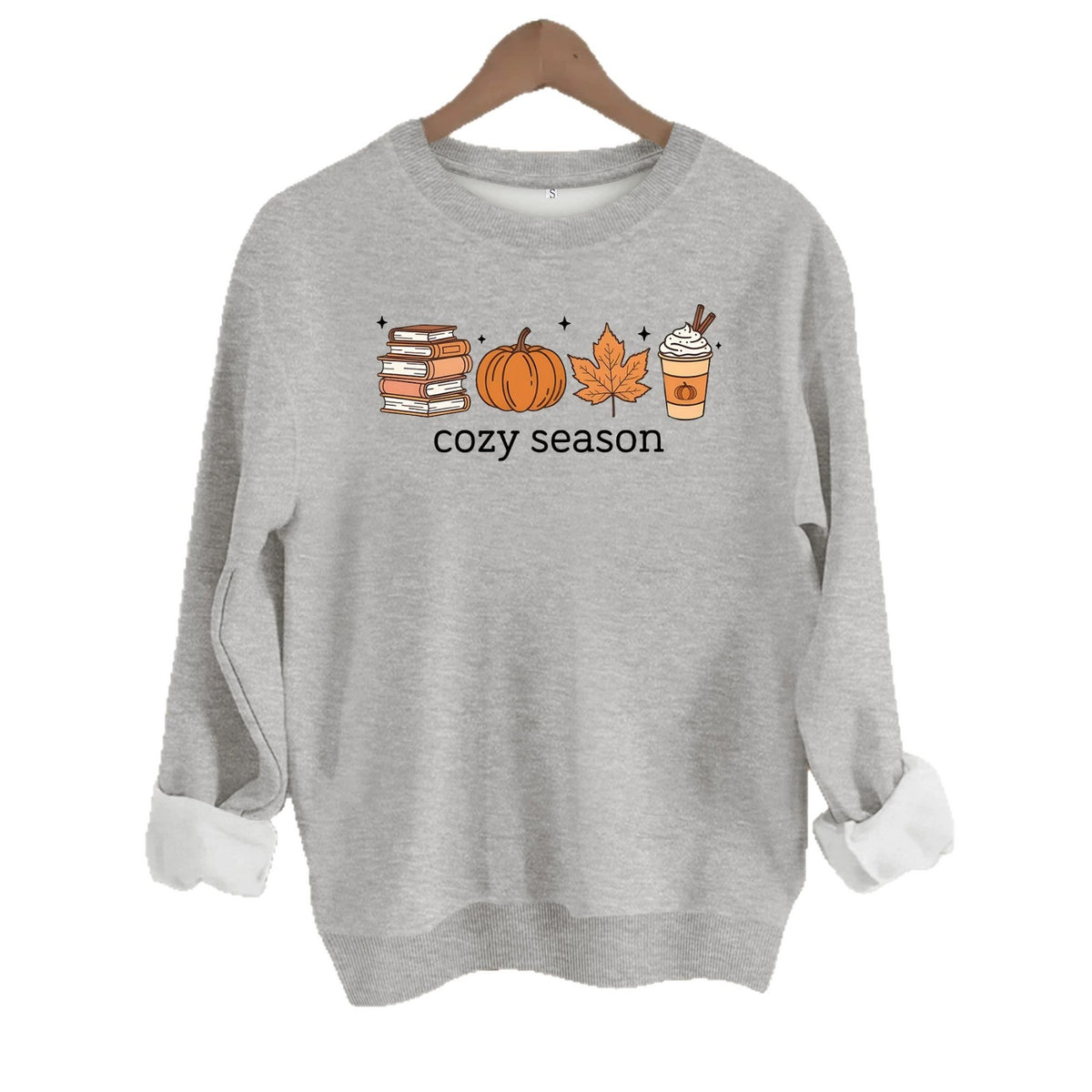 Printed loose women's fleece hoodie