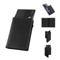 TOYFID Aluminum Alloy Wallet With Genuine Leather Cover Men's Billfolds-5