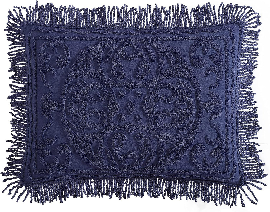 Medaillon Chenille, King Sham, Marineblau