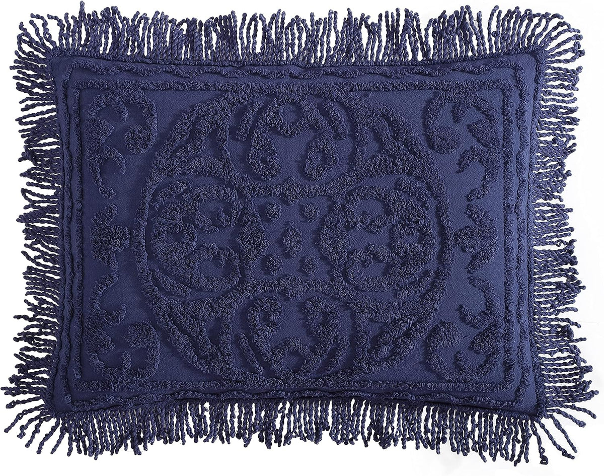 Medaillon Chenille, King Sham, Marineblau