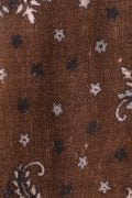 Starlight Paisley Print Wool Scarf - Wood-brown