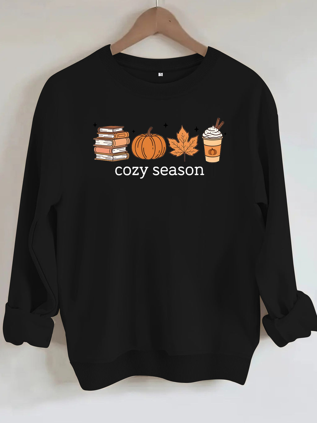 Printed loose women's fleece hoodie
