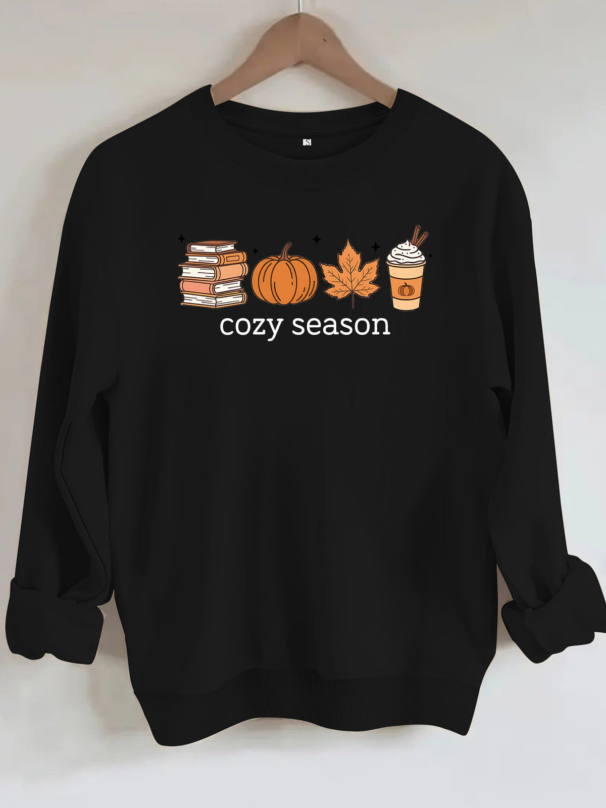 Printed loose women's fleece hoodie