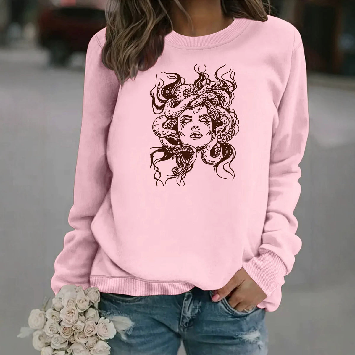 Serpentine women's printed fleece hoodie
