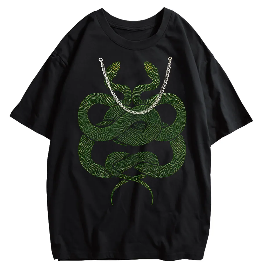 Gothic Dark Cartoon Print T-Shirt Harajuku Punk Y2K Streetwear