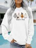 Chicken print fleece hoodie