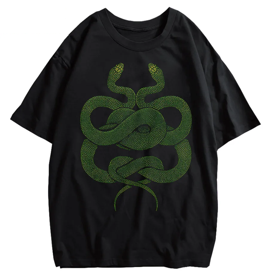 Gothic Dark Cartoon Print T-Shirt Harajuku Punk Y2K Streetwear