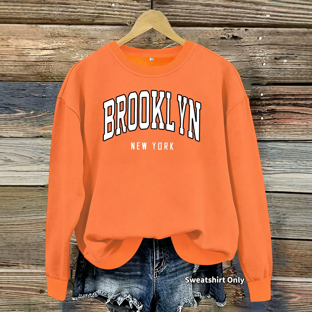 Round neck fleece hoodie