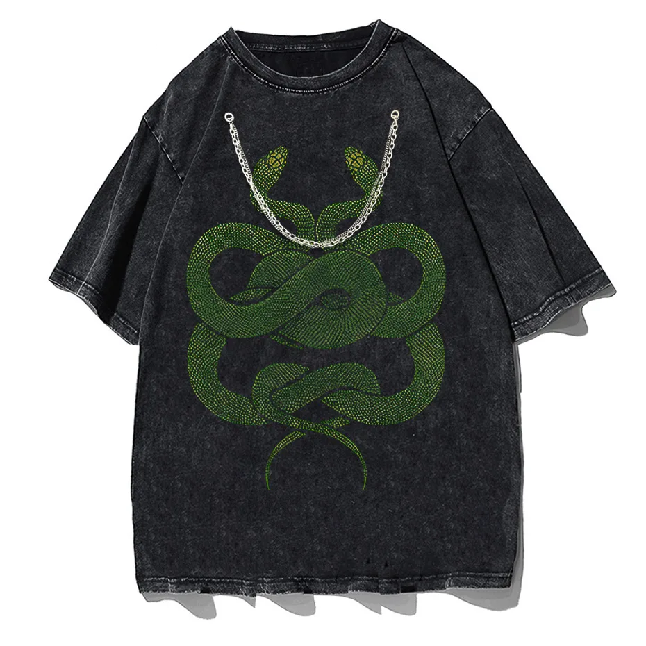 Gothic Dark Cartoon Print T-Shirt Harajuku Punk Y2K Streetwear