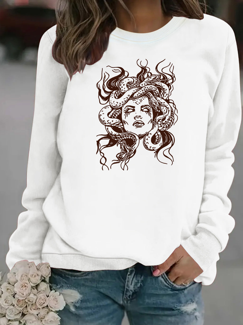 Serpentine women's printed fleece hoodie
