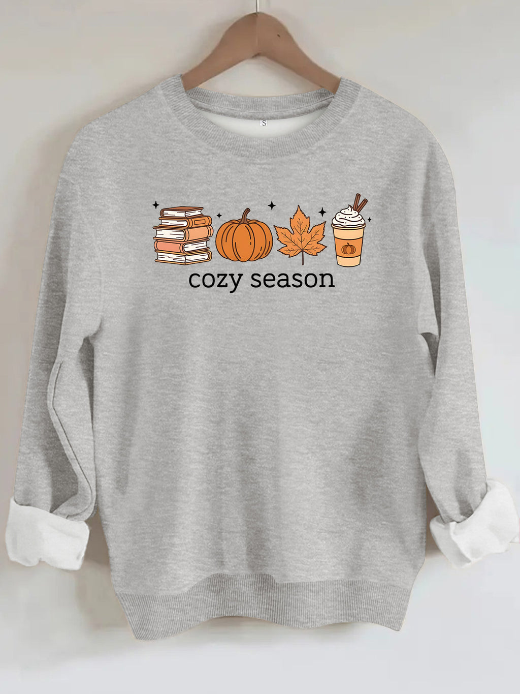Printed loose women's fleece hoodie