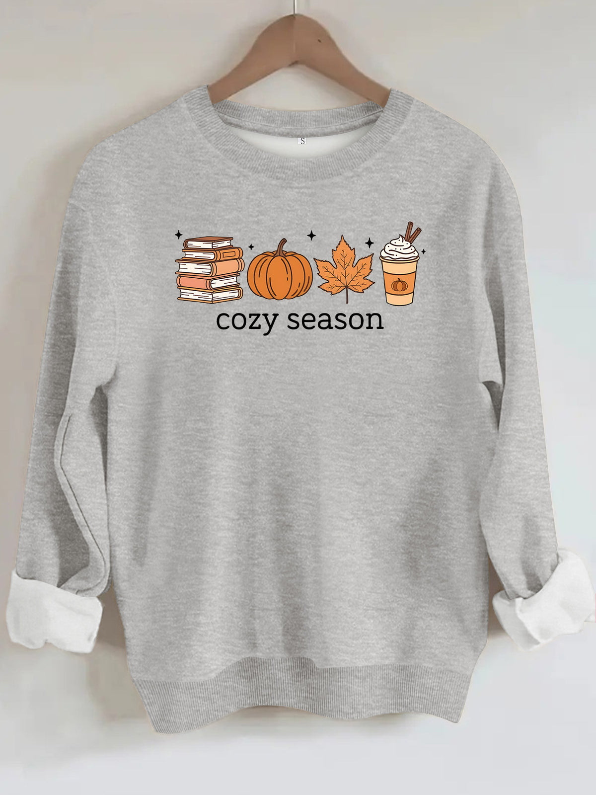 Printed loose women's fleece hoodie