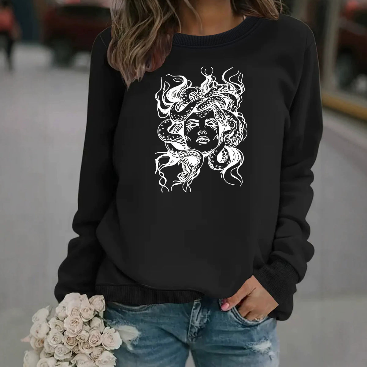 Serpentine women's printed fleece hoodie