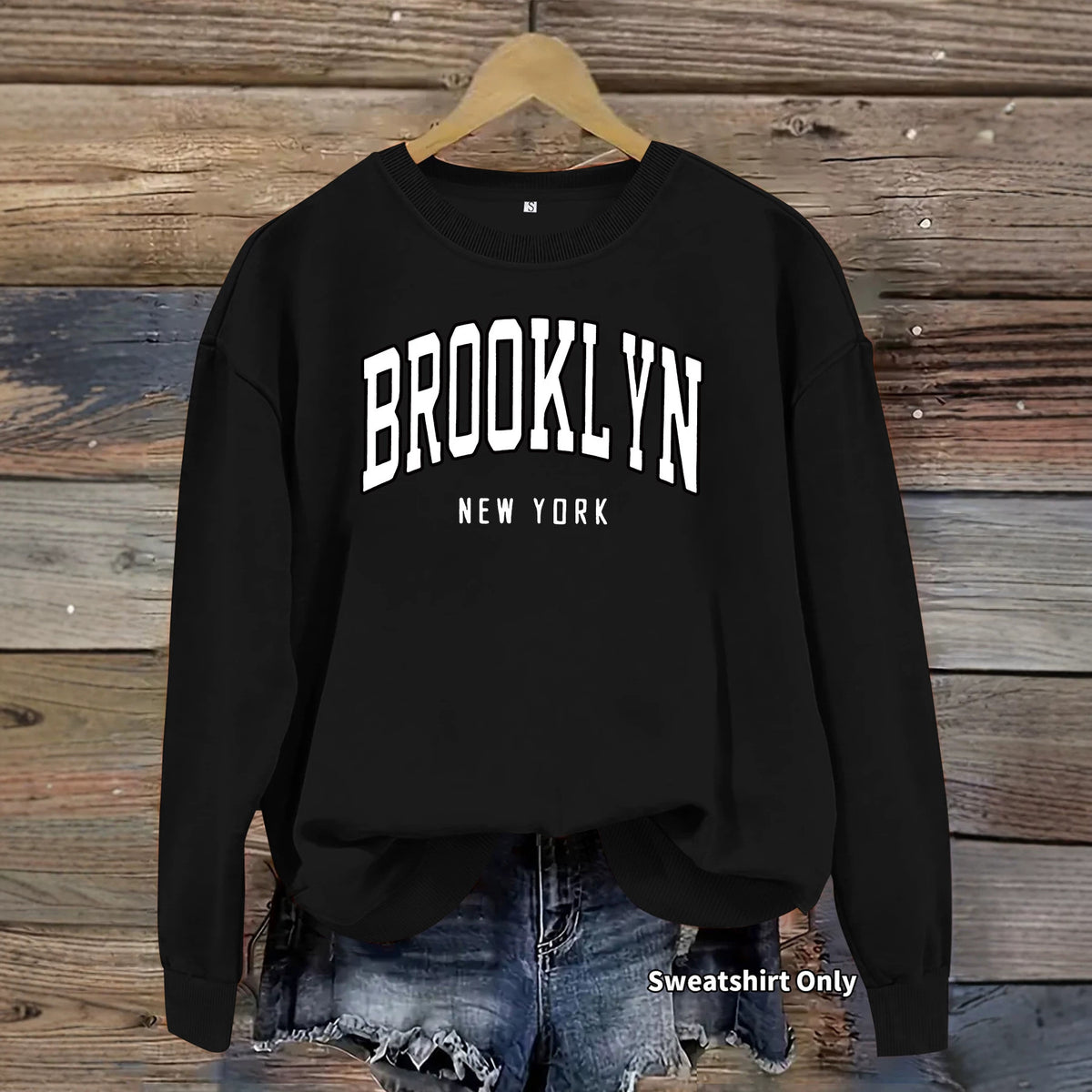 Round neck fleece hoodie