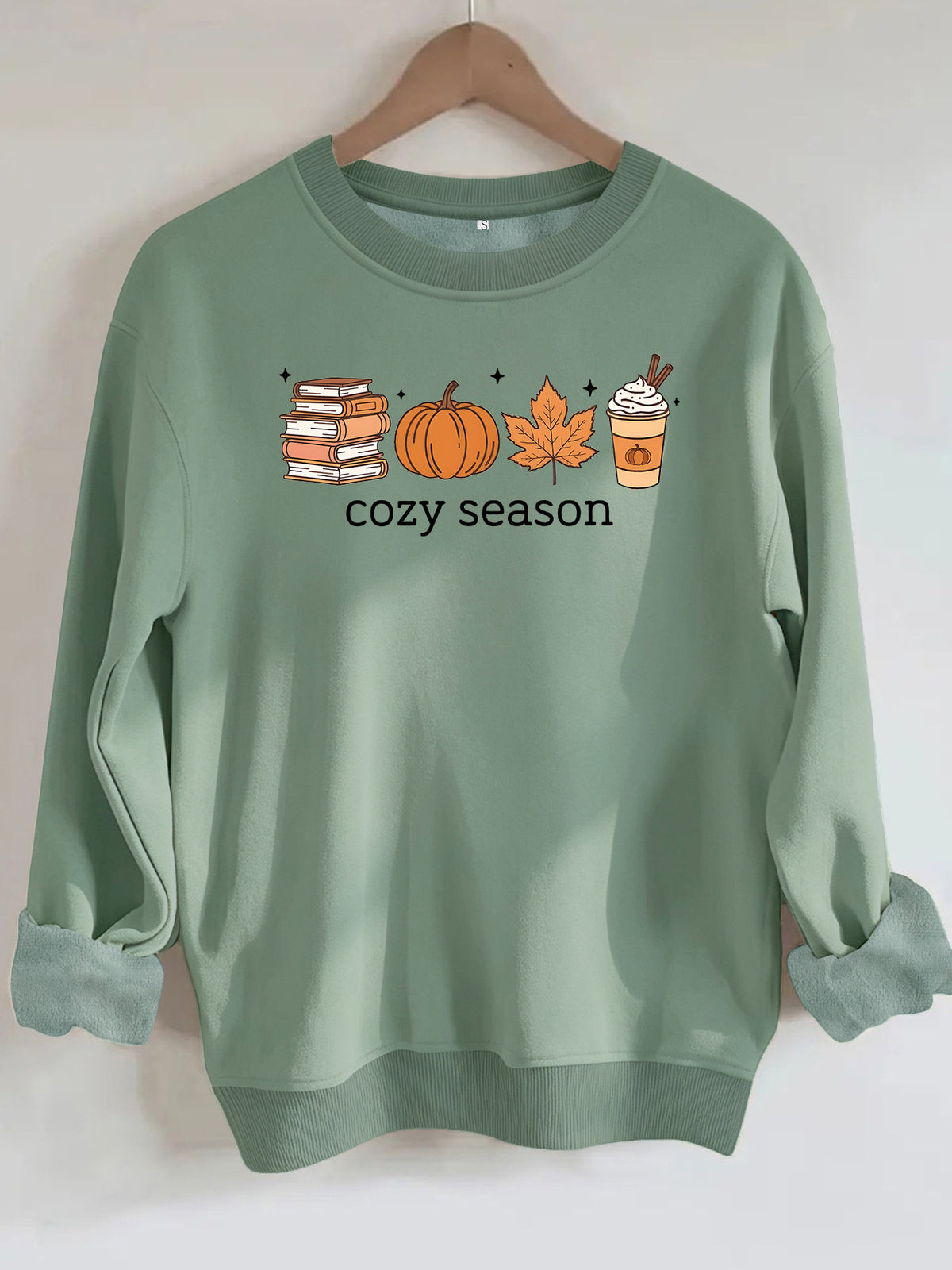 Printed loose women's fleece hoodie