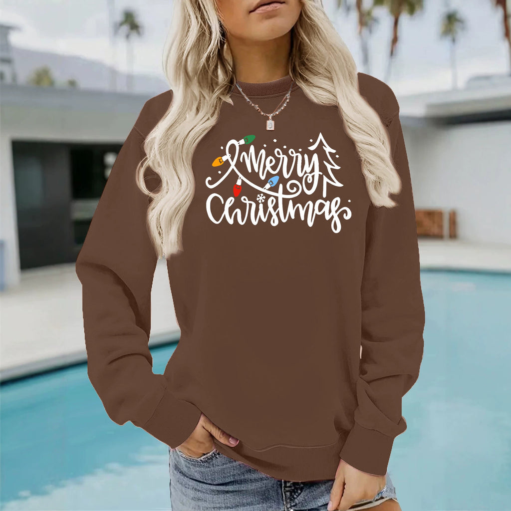 Light strip printed loose women's fleece hoodie