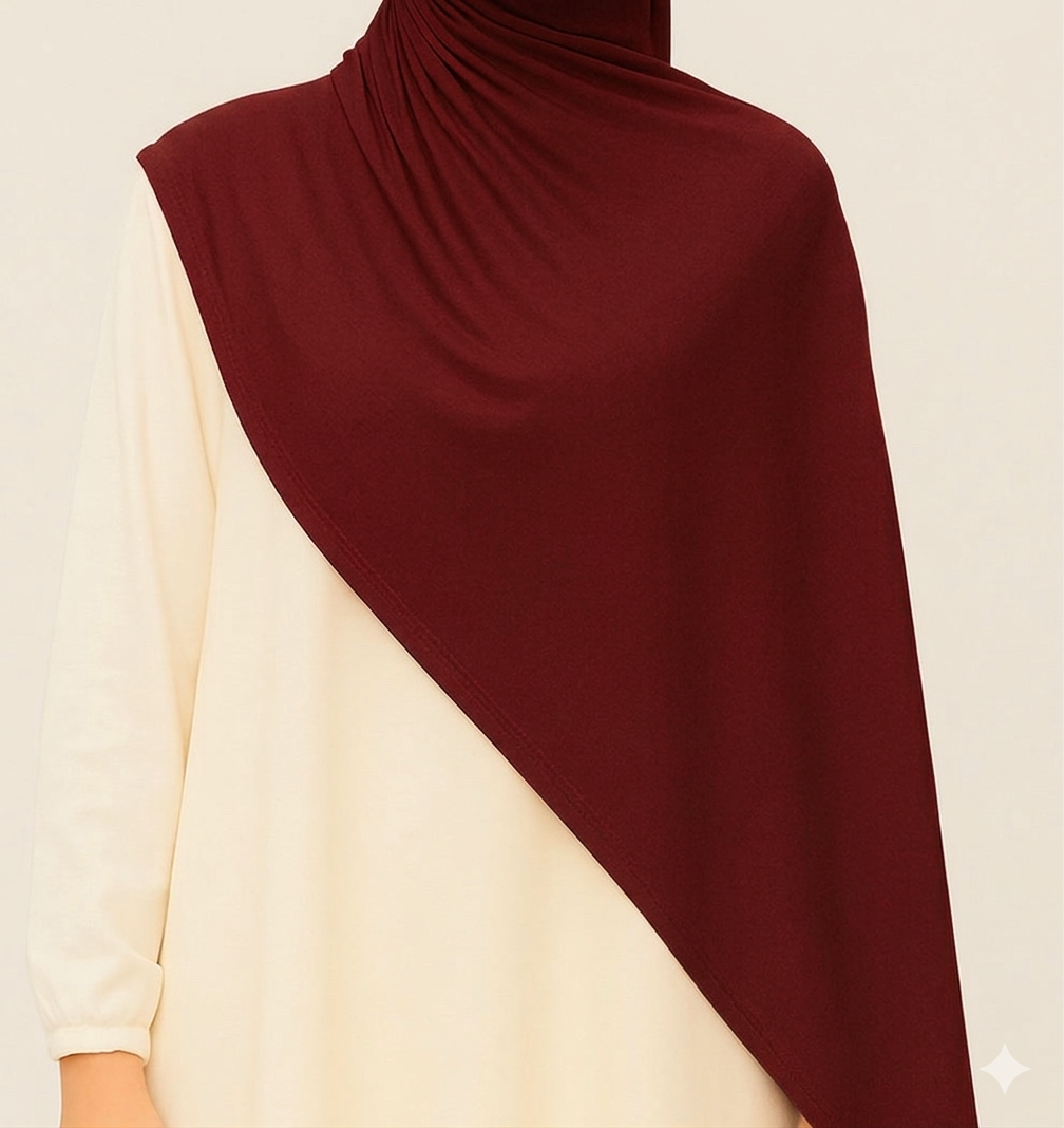 Maroon Cotton Jersey Hijab