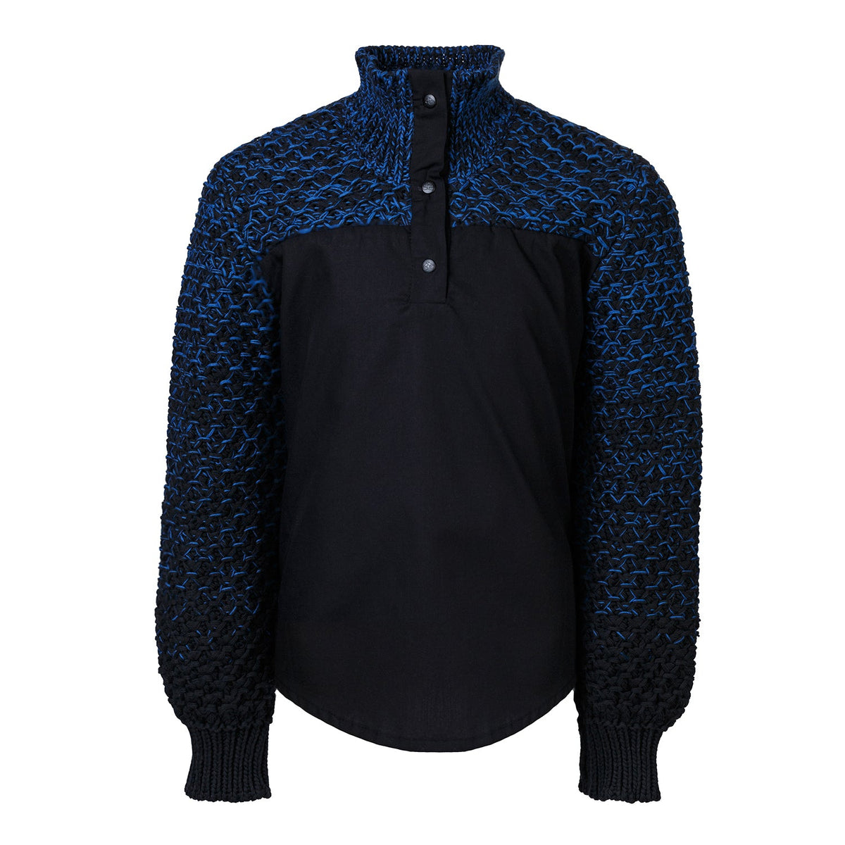 Black Shirt with Knitwear - cotton