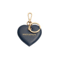 RB1082GD | Heart Charm Keychain Made in Italy in Genuine Dollar Grain Leather. Color: Blue