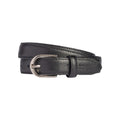 RB4016A | Women's Belt Made in Italy in Genuine Saffiano Leather. Polished Silver Buckle. Color: Black. Dimensions: 115 x 2.5 x 0.5 cm (waistline 100 cm)