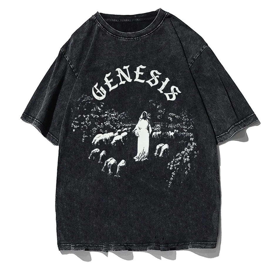 Hip Hop Streetwear Graphic T-Shirt Men Harajuku Cotton Short Sleeve Tee