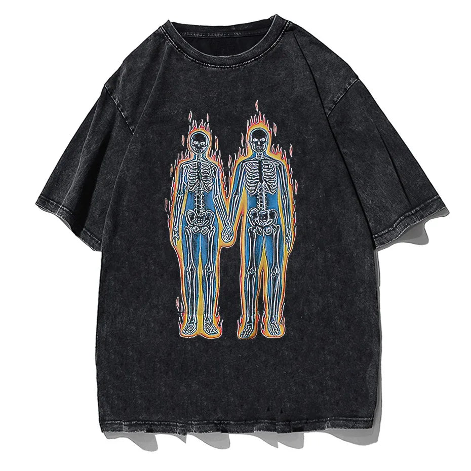 Hip Hop Streetwear Graphic T-Shirt Men Harajuku Cotton Short Sleeve Tee