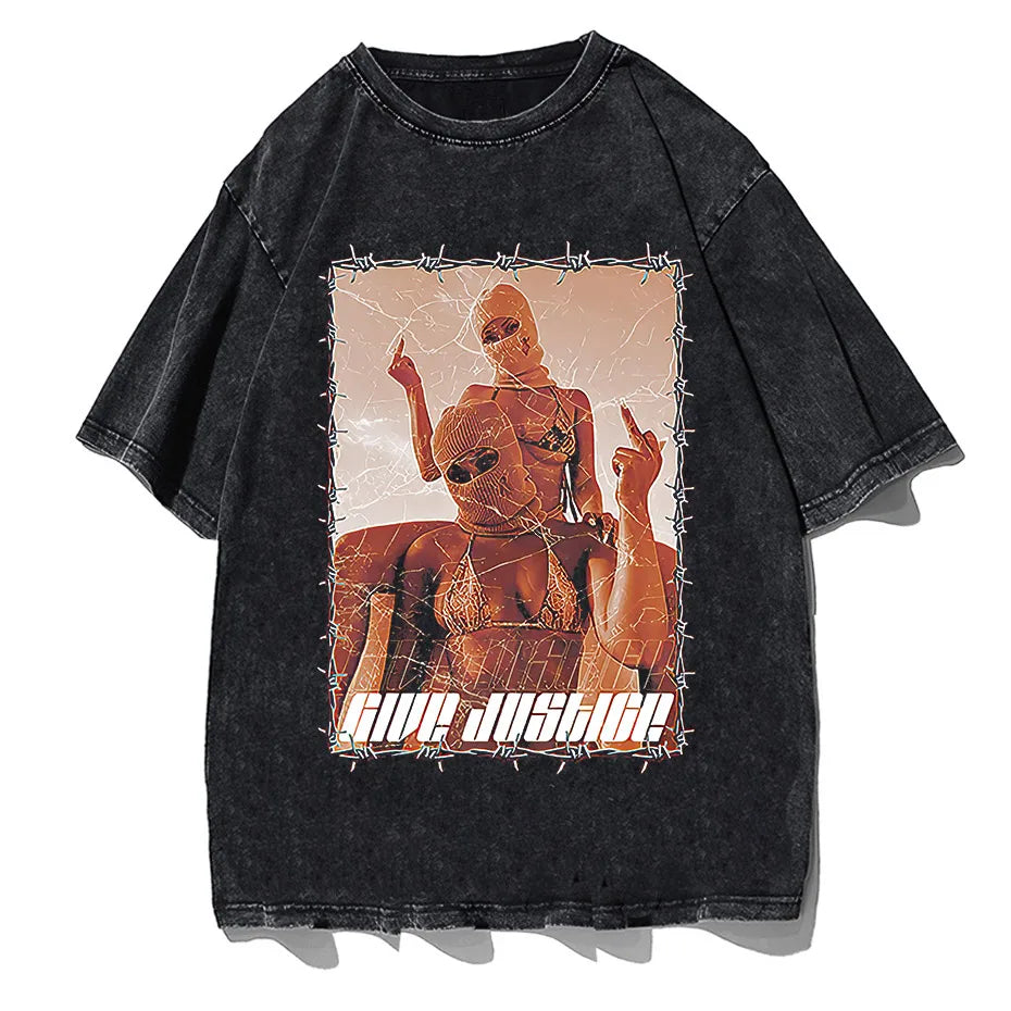 Hip Hop Streetwear Graphic T-Shirt Men Harajuku Cotton Short Sleeve Tee