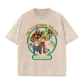 Brown Acid Wash Imaginary Friends Graphic Casual Retro Streetwear Tee