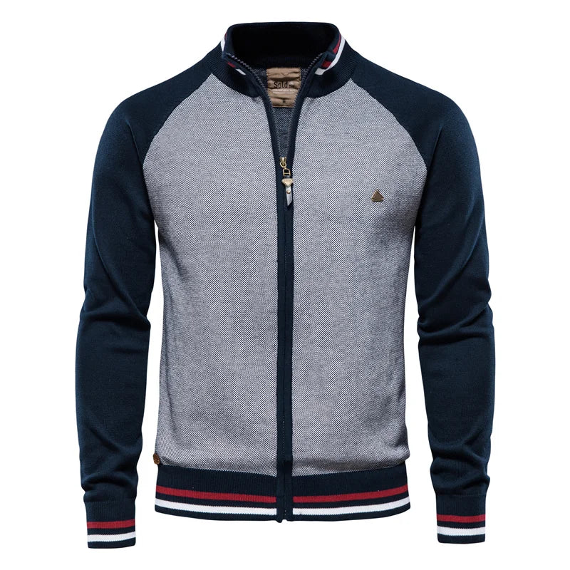 NNEOBA Men's Cotton Knit Streetwear Winter Zipper Cardigan