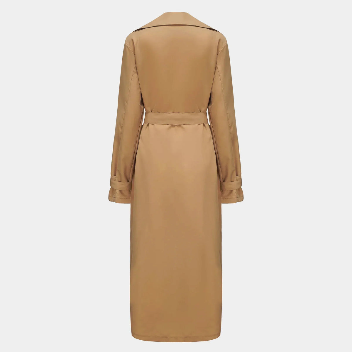 NNEOBA Men's Long Streetwear Trench Coat with Epaulets (Khaki)-2