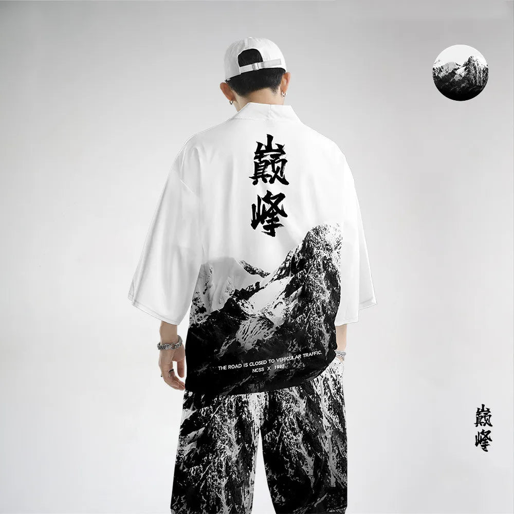 Japanese Traditional Clothing Kimono Pants Men Retro Yukata Asian Fashion Tang Suit Harajuku Hanfu Yukata Jacket