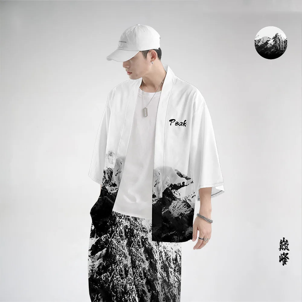 Japanese Traditional Clothing Kimono Pants Men Retro Yukata Asian Fashion Tang Suit Harajuku Hanfu Yukata Jacket