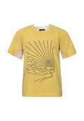 Artisanal Girls and Boys T-Shirt naturally dyed Turmeric with Hand Print