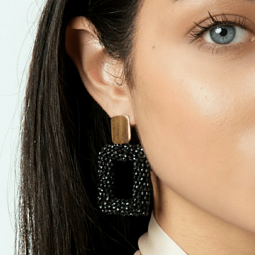 Earrings Stella - Gold Plated Beaded Elegant Earrings