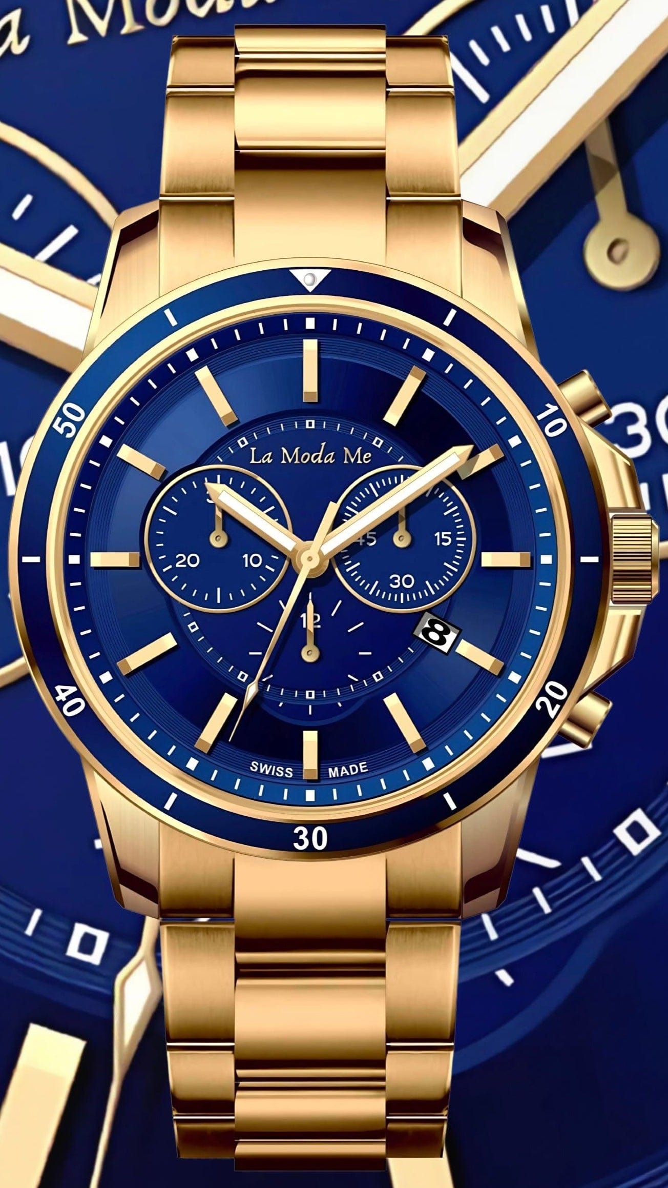 CEO Handshake Blue Watch - Executive Luxury Timepiece
