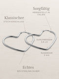 Creolen HEART Silber Rhodiniert