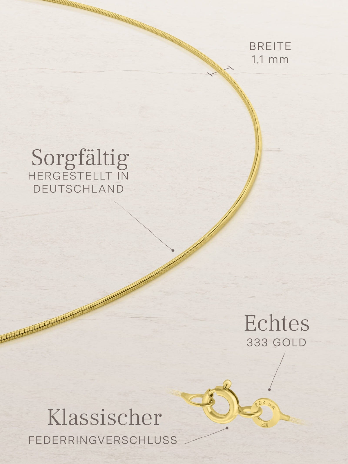Schlangenkette ETERNITY Zierlich 8k Gold