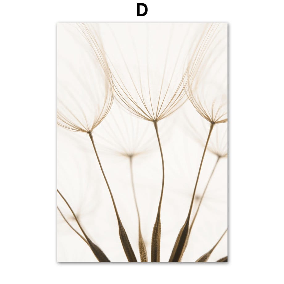 Pampas Grass Poster — Beige & Nude Wall Art Print, Unframed
