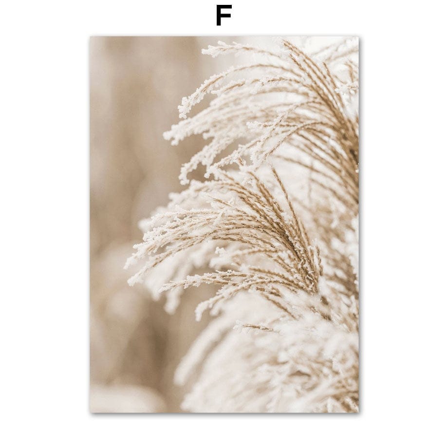 Pampas Grass Poster — Beige & Nude Wall Art Print, Unframed