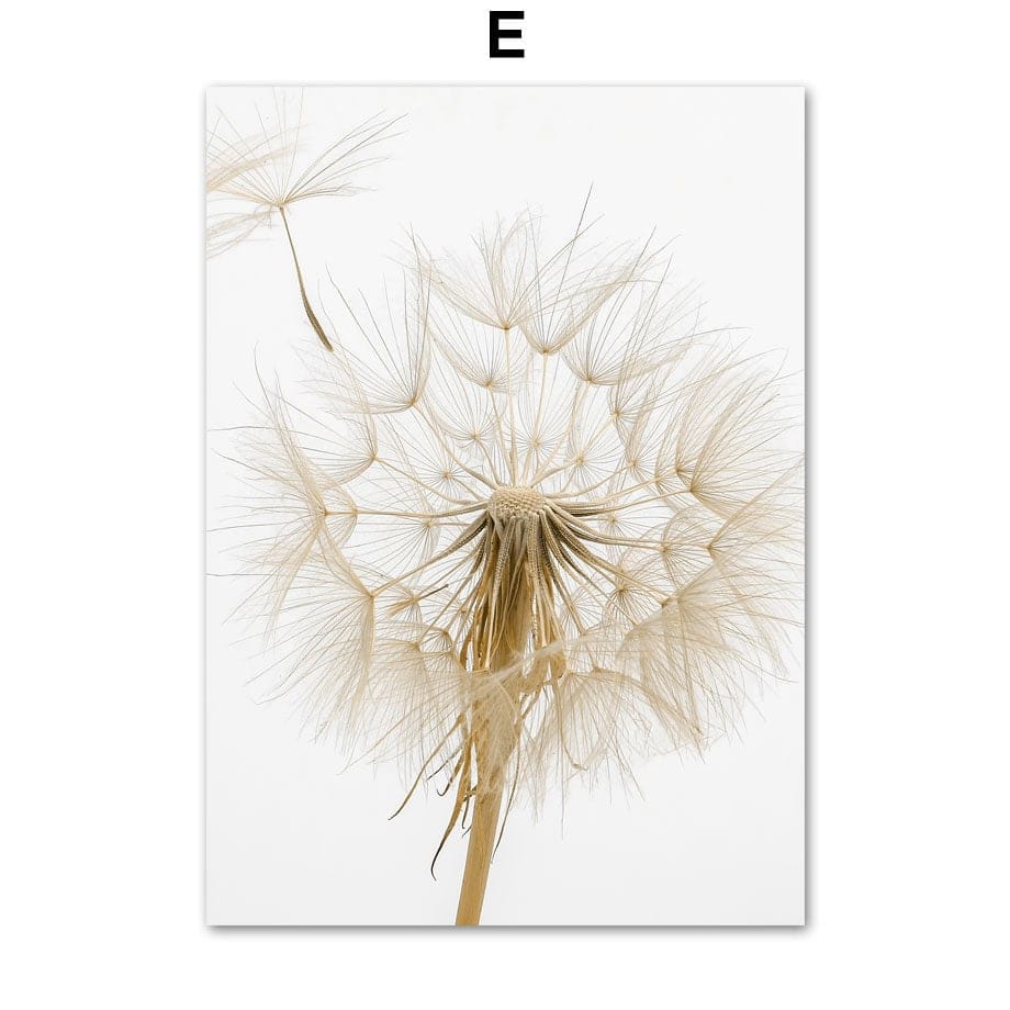 Pampas Grass Poster — Beige & Nude Wall Art Print, Unframed