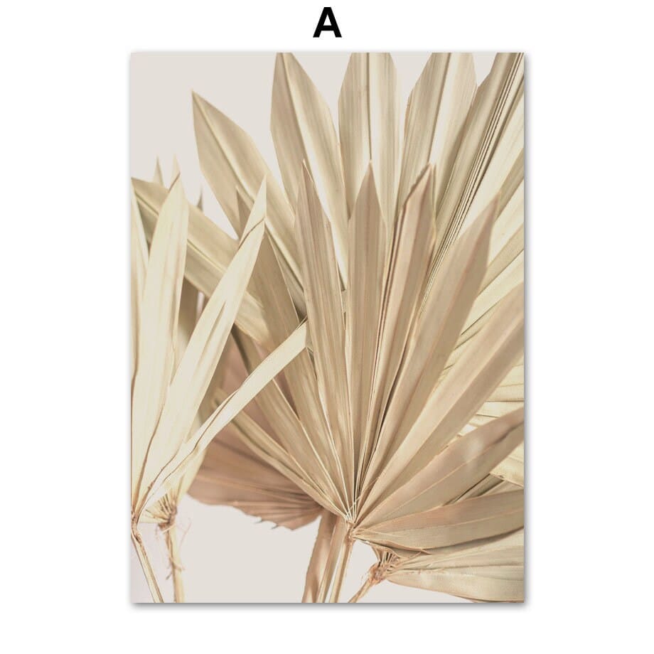 Pampas Grass Poster — Beige & Nude Wall Art Print, Unframed