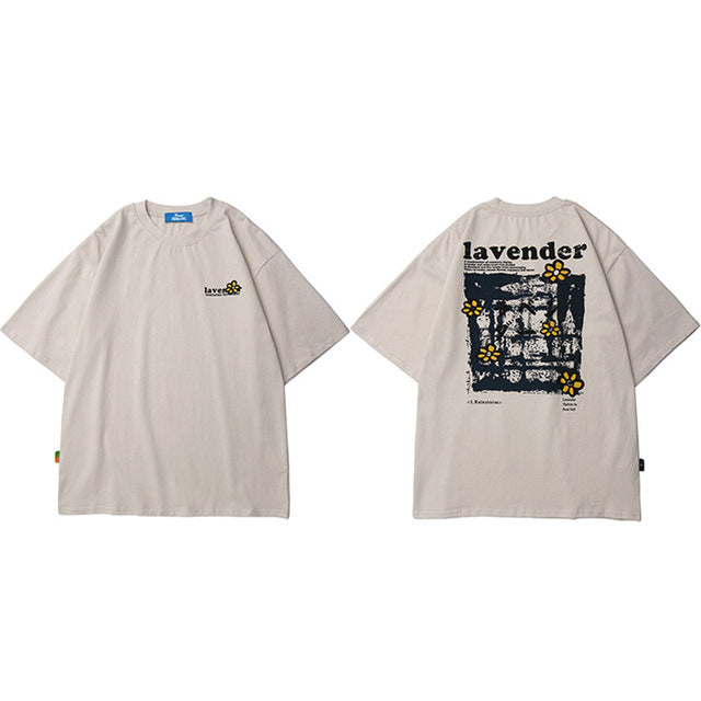 Men Hip Hop T Shirt Streetwear Harajuku Floral T-Shirt